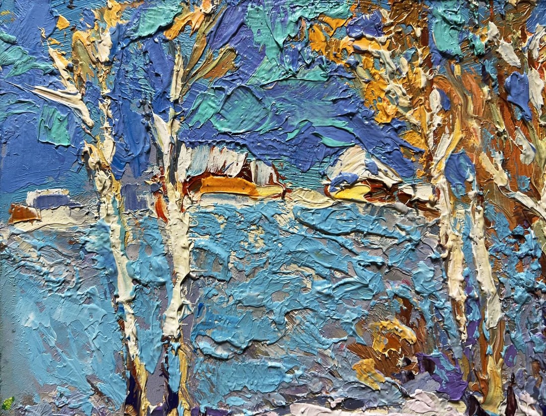 Oil painting Winter day Oksana Kalenyuk - 6
