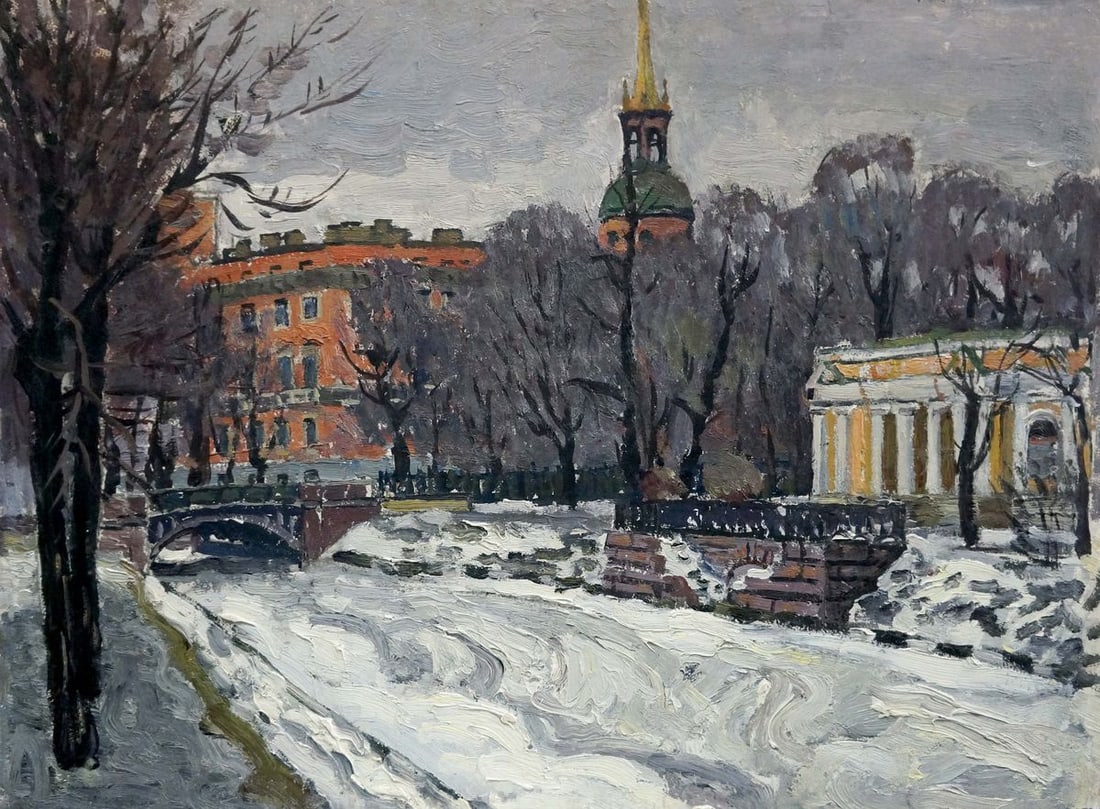 Oil painting Spring Leningrad Karpov Yuri Fedorovich (1 of 8)