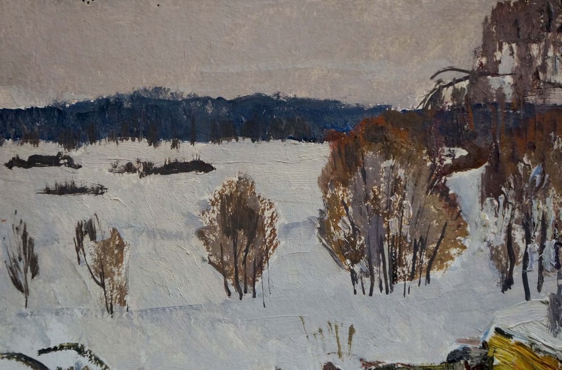 Oil painting Winter landscape Zvyagintsev Rostislav Mikhailovich - 3
