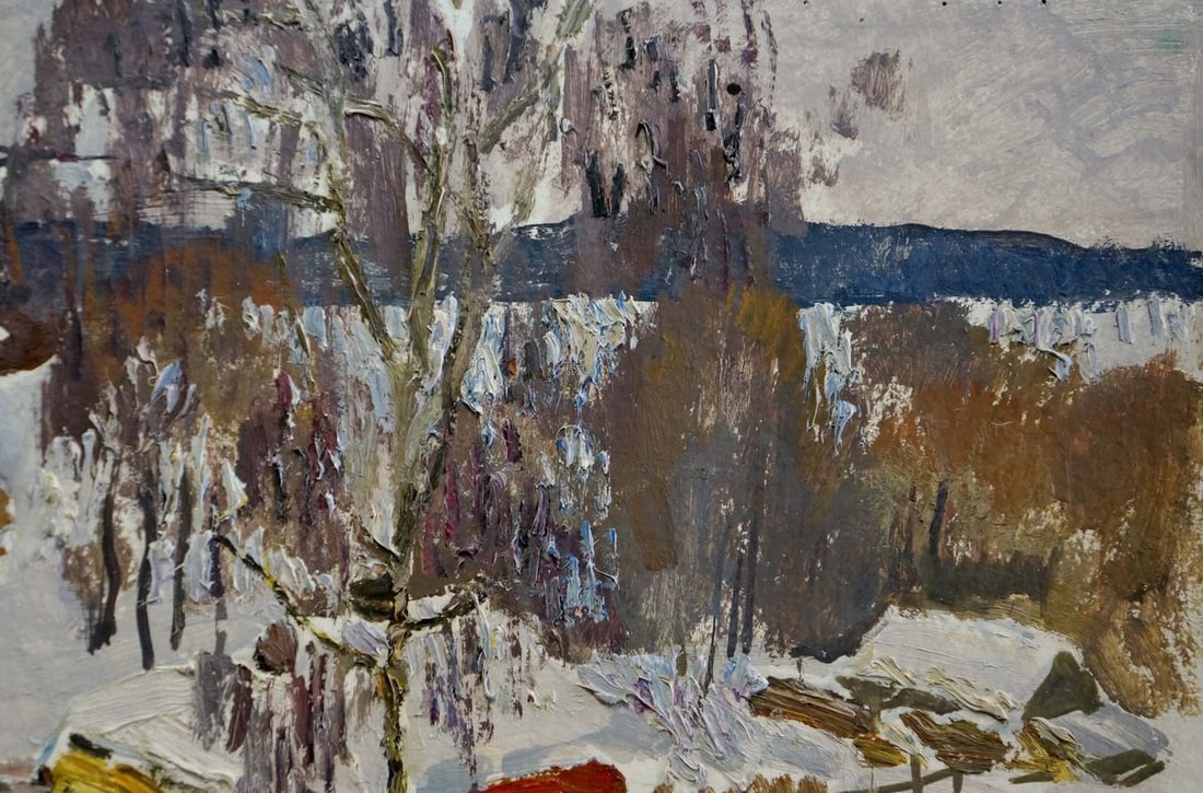 Oil painting Winter landscape Zvyagintsev Rostislav Mikhailovich - 4