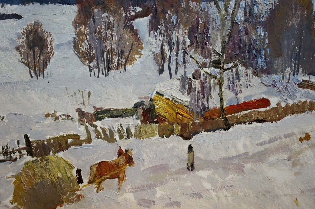 Oil painting Winter landscape Zvyagintsev Rostislav Mikhailovich - 6