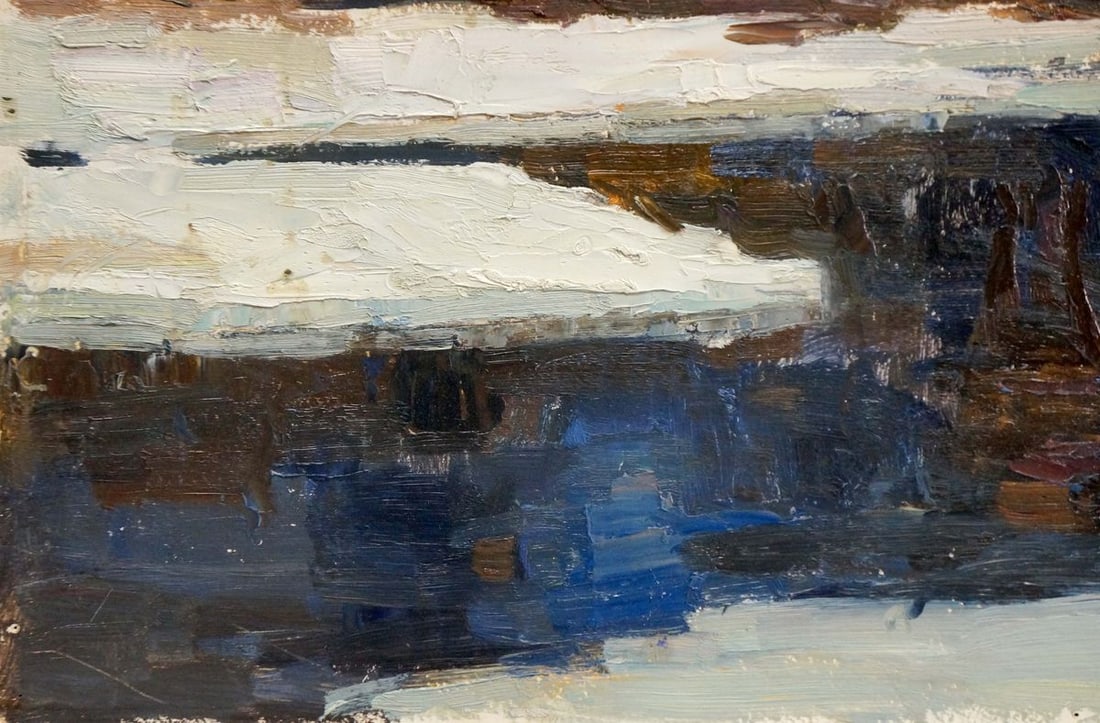 Oil painting Snow melts Sidorov Alexey Evdokimovich - 2