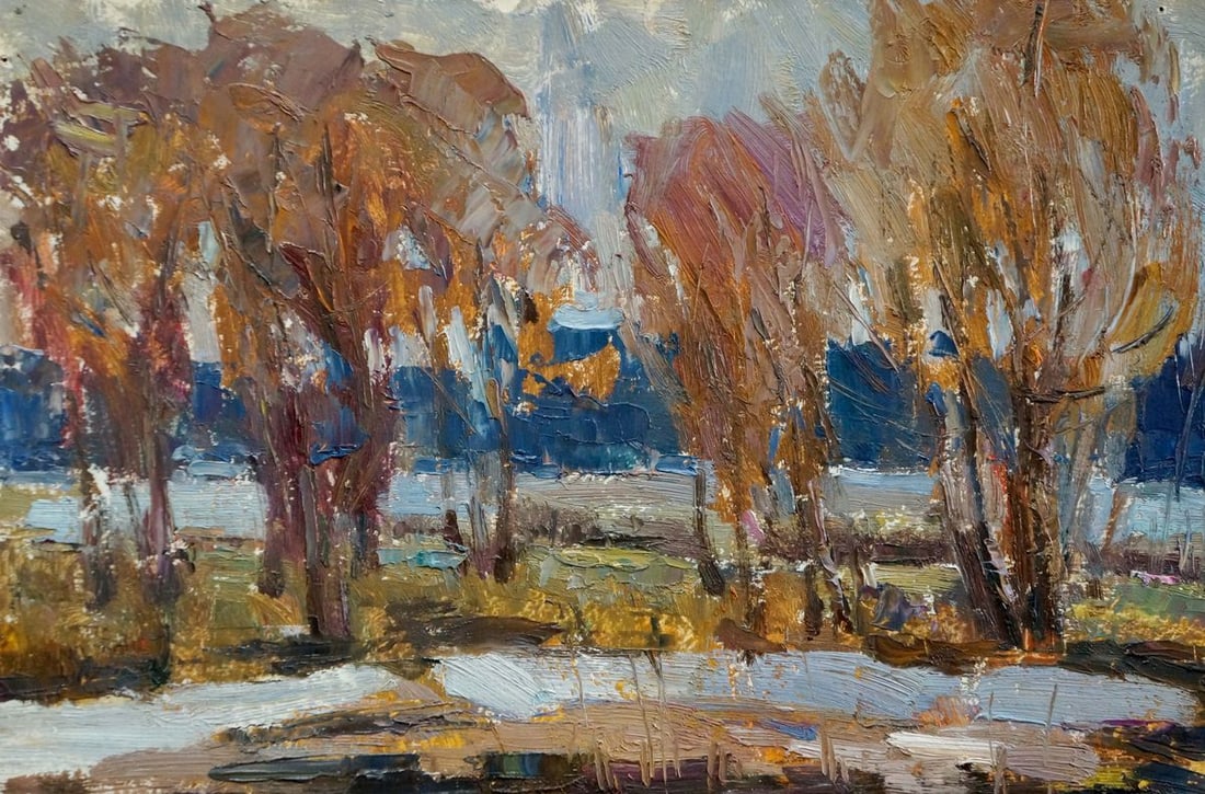 Oil painting Snow melts Sidorov Alexey Evdokimovich - 3