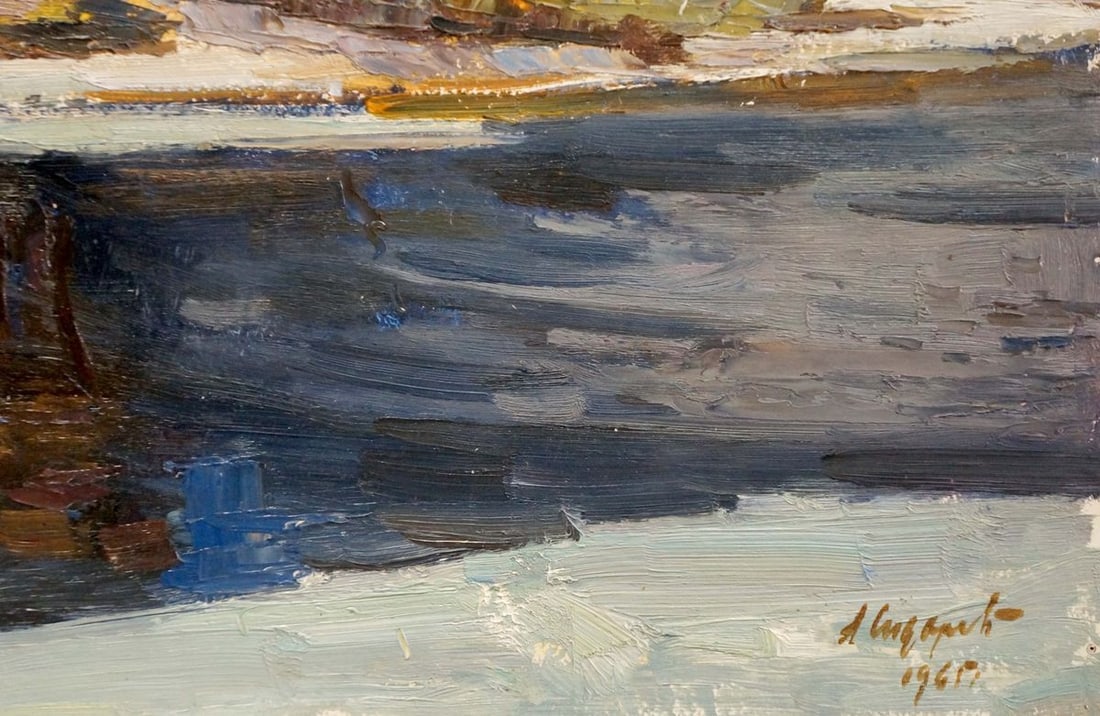 Oil painting Snow melts Sidorov Alexey Evdokimovich - 5