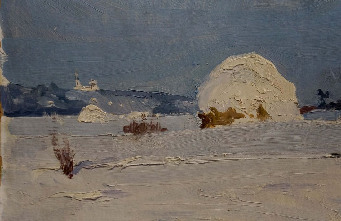 Oil painting Winter landscape Petrov Georgy Petrovich - 3