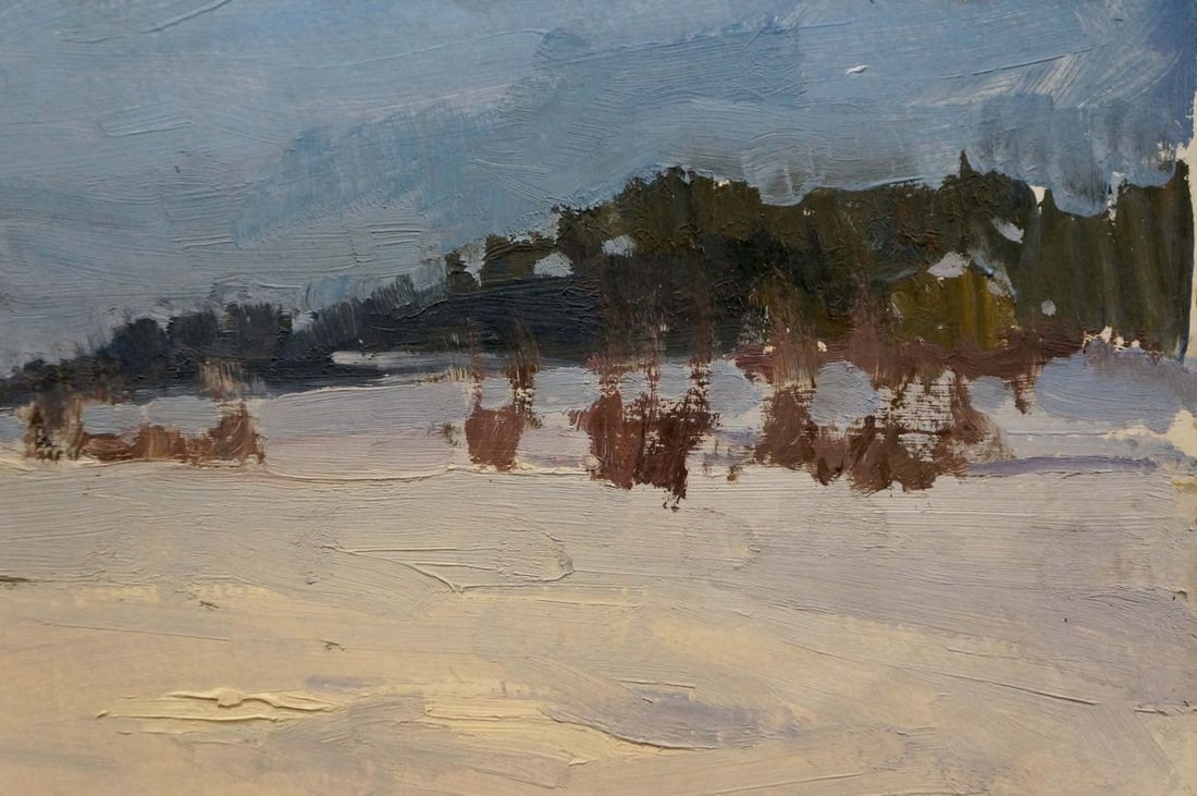 Oil painting Winter landscape Petrov Georgy Petrovich - 4