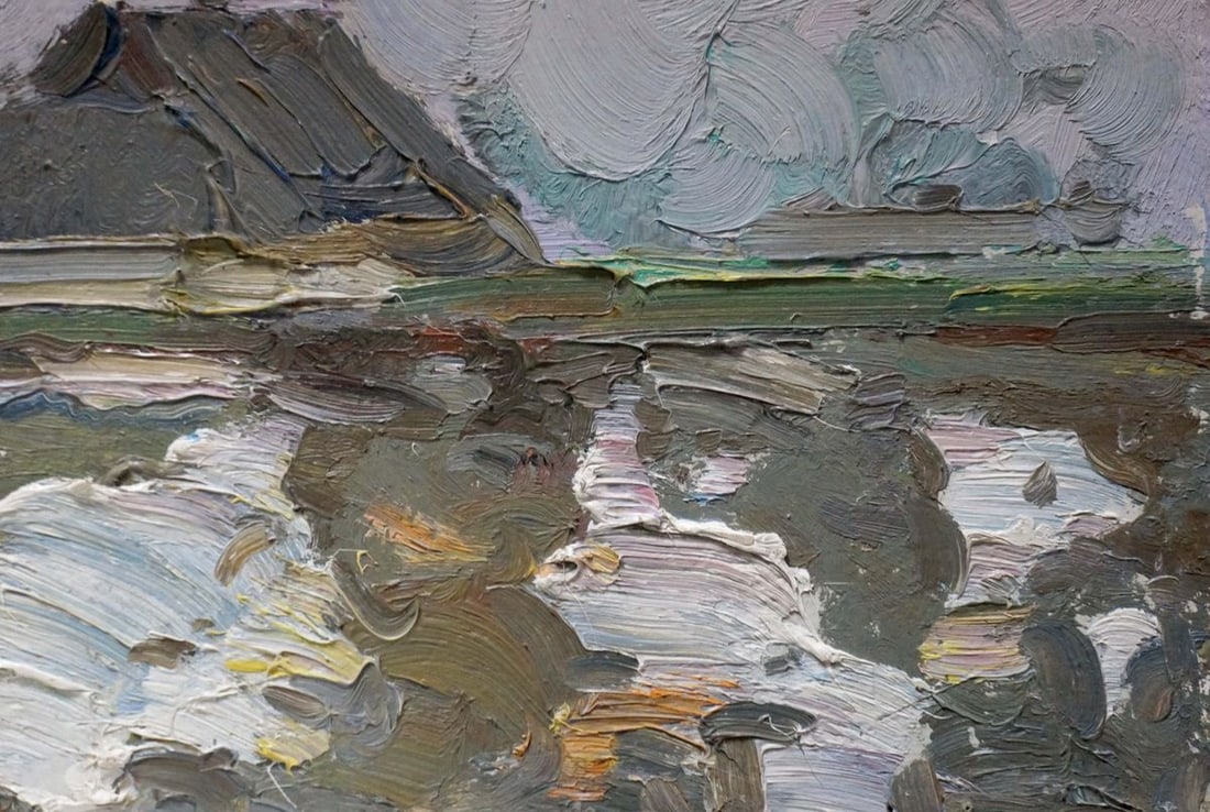 Oil painting Houses on the outskirts Sevastyanov Viktor Grigorievich - 5