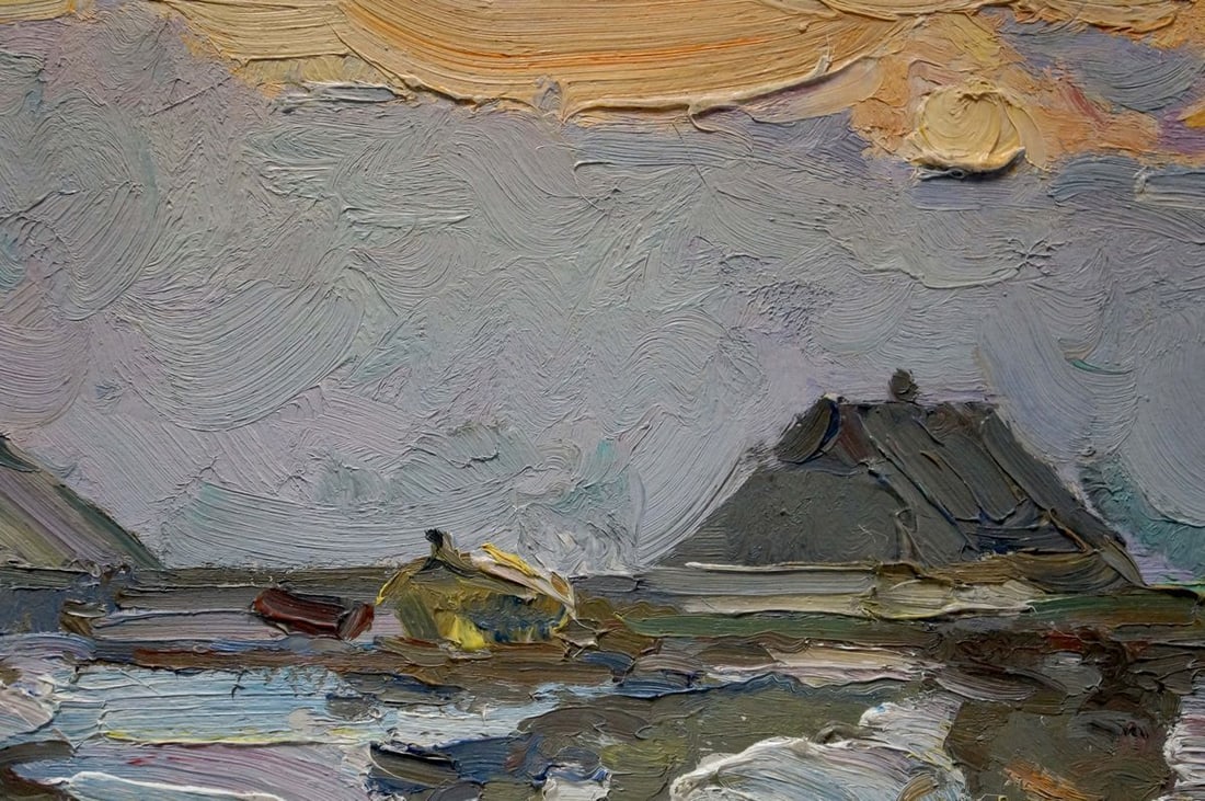 Oil painting Houses on the outskirts Sevastyanov Viktor Grigorievich - 6