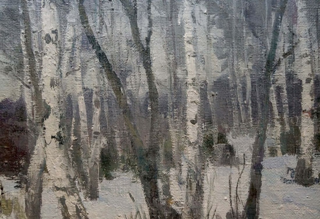 Oil painting Winter forest landscape Plamenitsky Anatoly Alexandrovich - 3