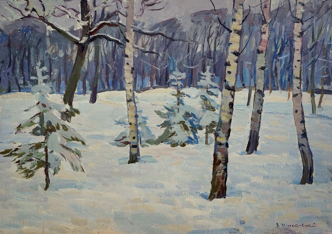 Oil painting Winter landscape Shepetovsky Vitaly Yakovlevich (1 of 8)