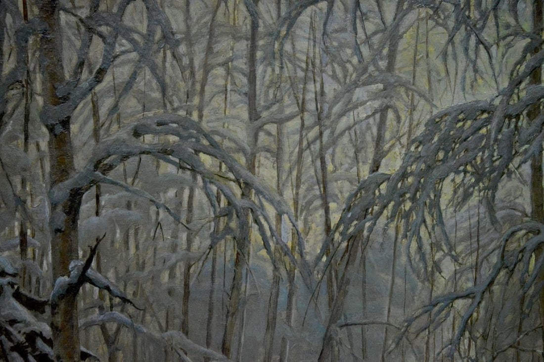 Oil painting Winter landscape Kamzolkin Evgeny Ivanovich - 13