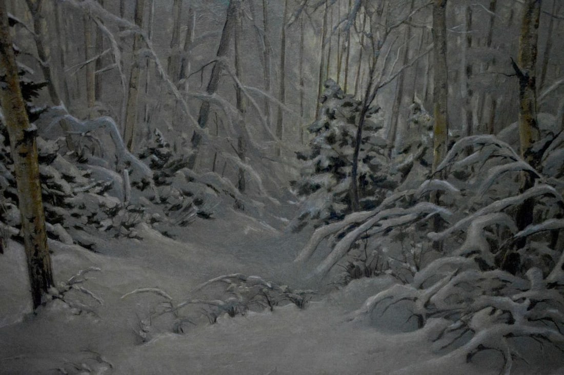 Oil painting Winter landscape Kamzolkin Evgeny Ivanovich - 15