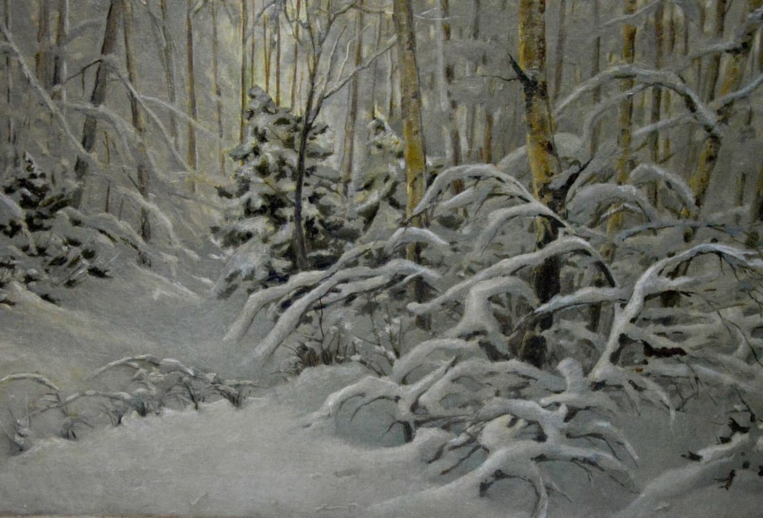 Oil painting Winter landscape Kamzolkin Evgeny Ivanovich - 2