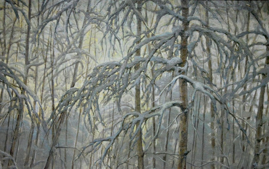 Oil painting Winter landscape Kamzolkin Evgeny Ivanovich - 4