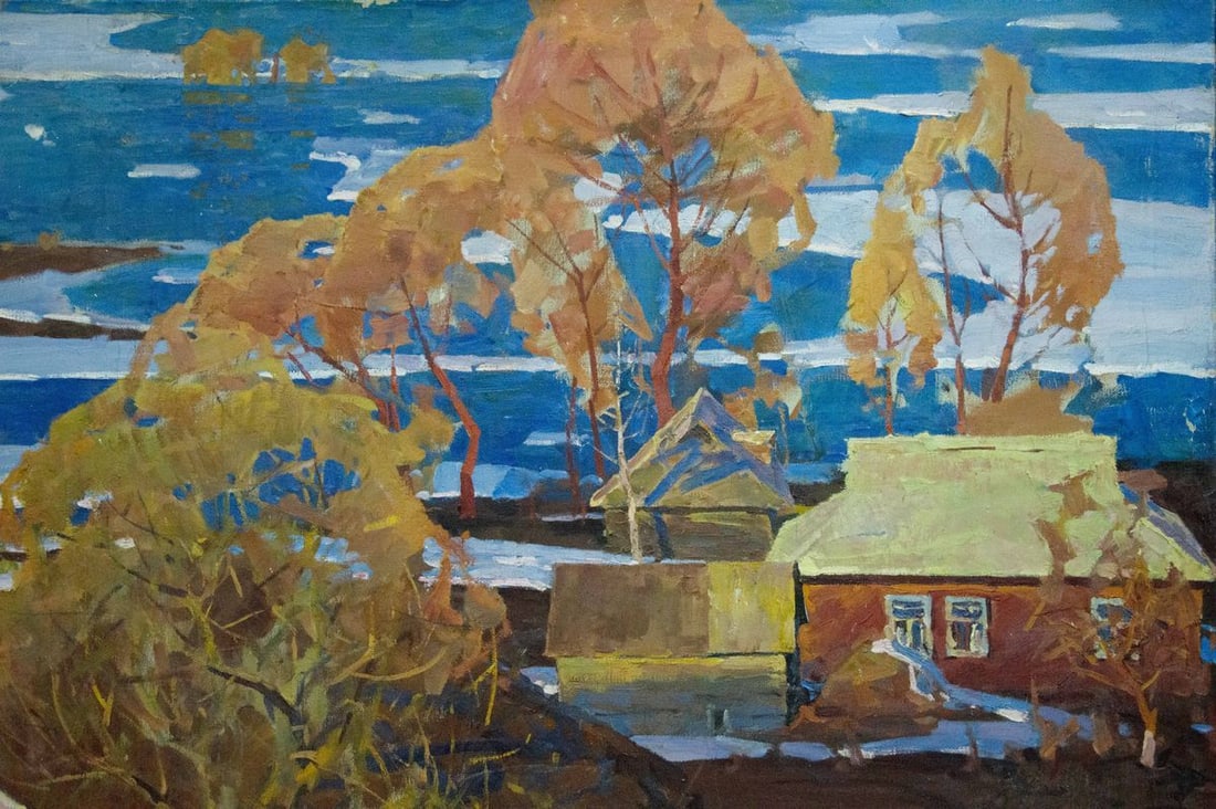 Oil painting Spring flood Lomykin Konstantin Matveevich - 5