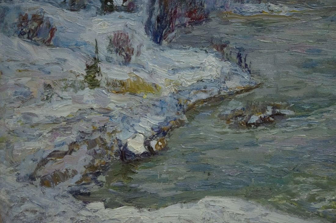 Oil painting Winter landscape Kontratovich Ernest Rudolfovich - 4