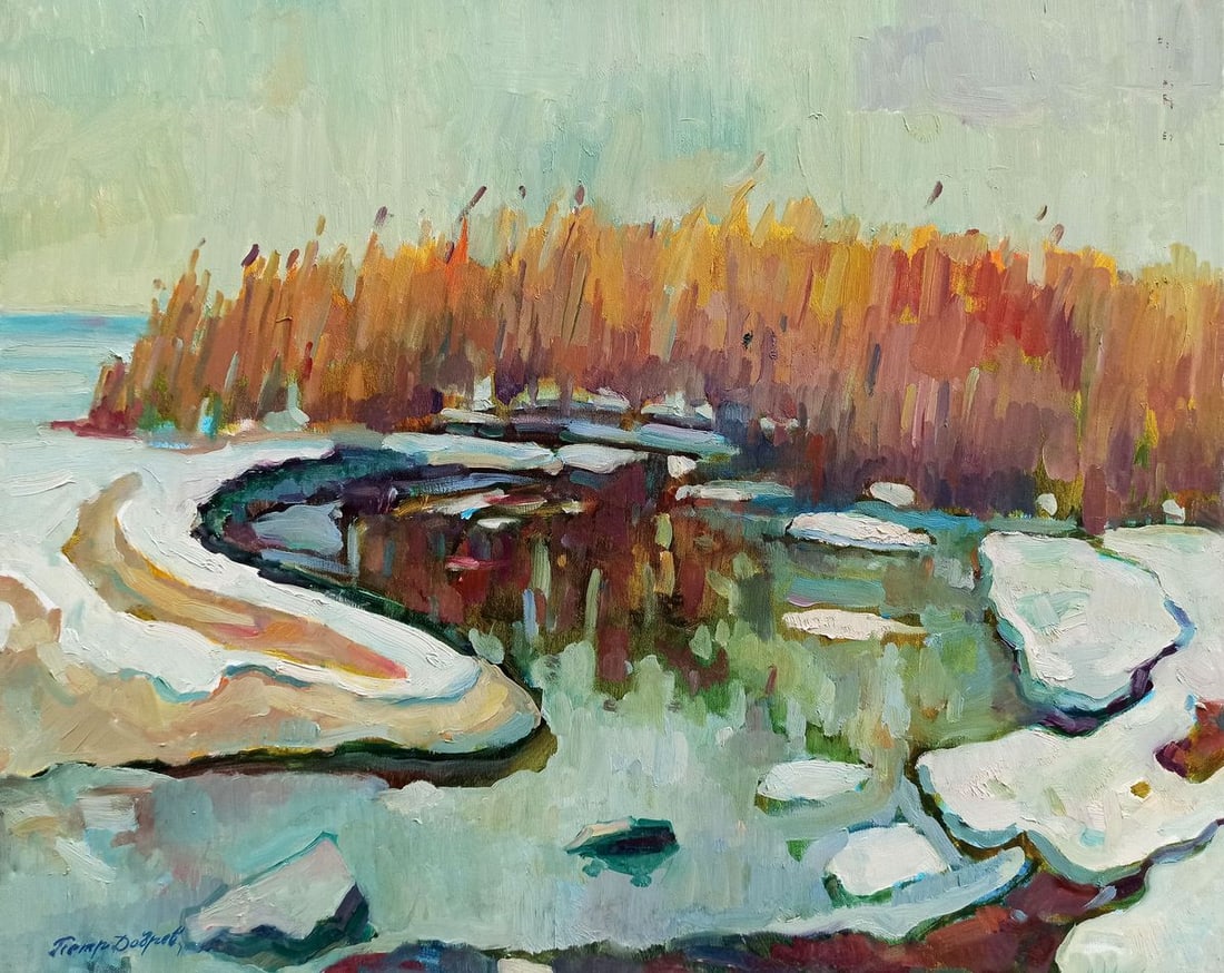 Oil painting Spring Peter Tovpev: Title: Oil painting Spring Peter Tovpev Description: NoDobr 169 *** ABOUT THIS PAINTING *** * TITLE: "Spring" * ARTISTS: Peter Tovpev * SIZE: 70x80 cm/'27.55x31.49 inches' * MEDIUM: oil, canvas *