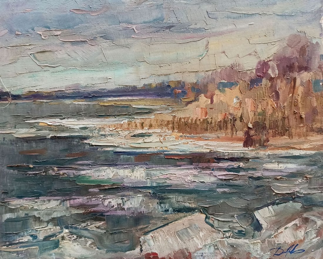 Oil painting Winter landscape Peter Tovpev (1 of 8)