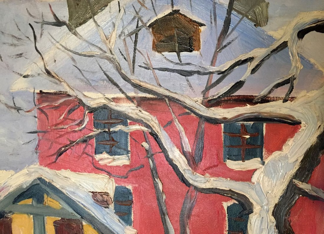 Oil painting Old house Savinets - 3