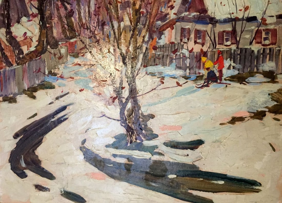 Oil painting First snow - 4