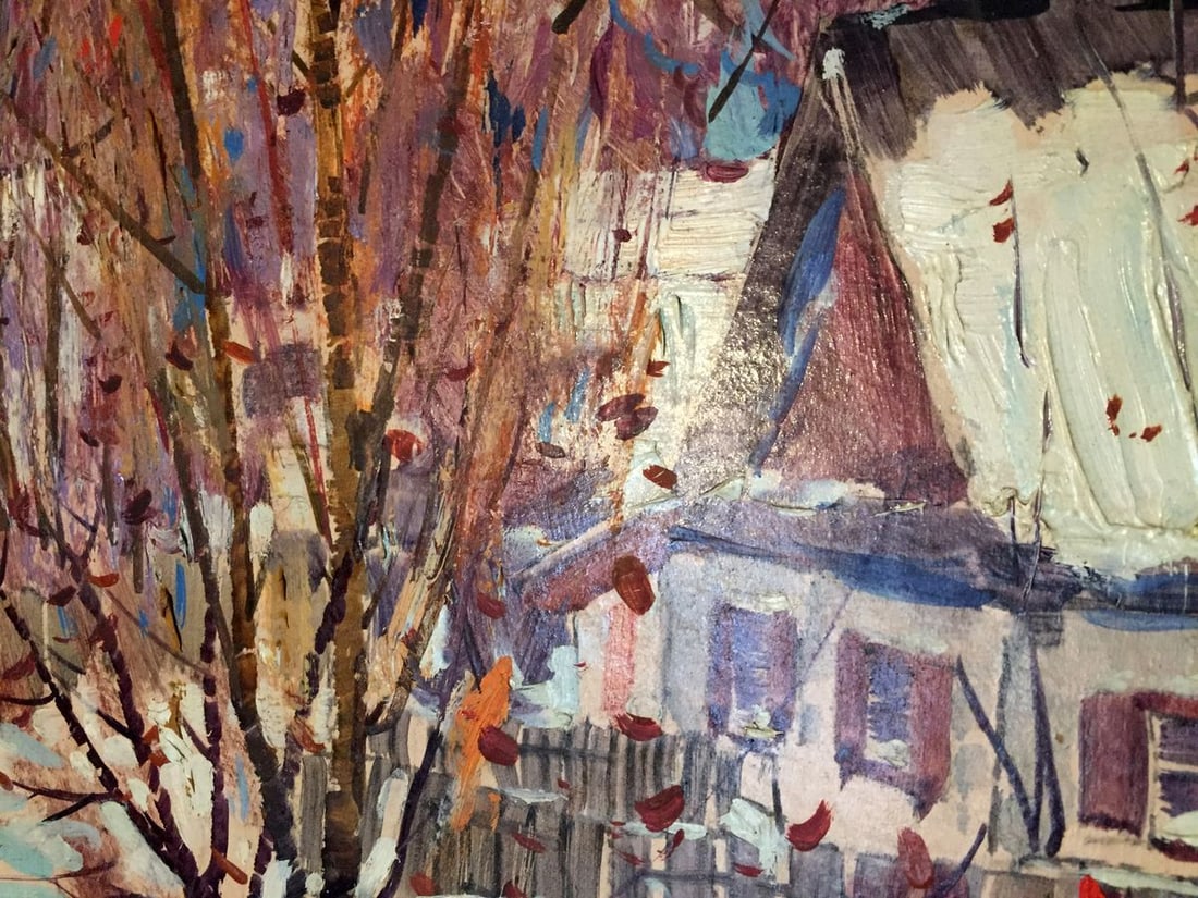 Oil painting First snow - 6