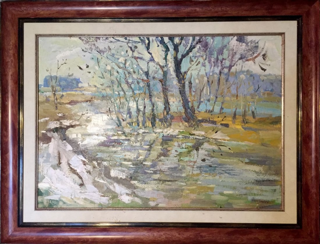 Oil painting Early spring Egorov Boris Kuzmich: Title: Oil painting Early spring Egorov Boris Kuzmich Description: NoGS 86 *** ABOUT THIS PAINTING *** * TITLE: "Early spring" * ARTISTS: Egorov Boris Kuzmich * SIZE: 50x70cm/'19,68x27,55 inches' *