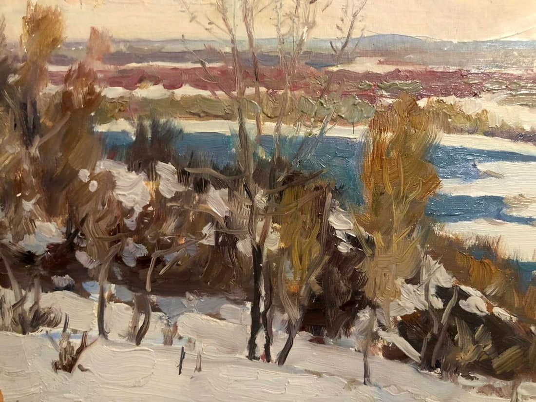 Oil painting Winter landscape - 3