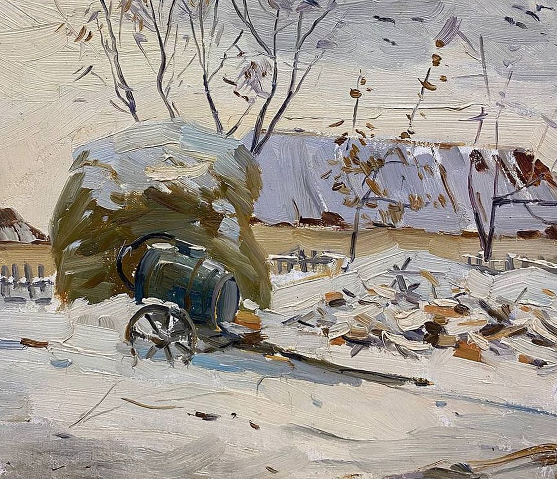 Oil painting Early winter Unknown artist: Title: Oil painting Early winter Unknown artist Description: NoGS 359 *** ABOUT THIS PAINTING *** * TITLE: "Early winter" * ARTISTS: Unknown artist * SIZE: 28x31.5 cm/'11.02x12.40 inches' * MEDIUM: oi