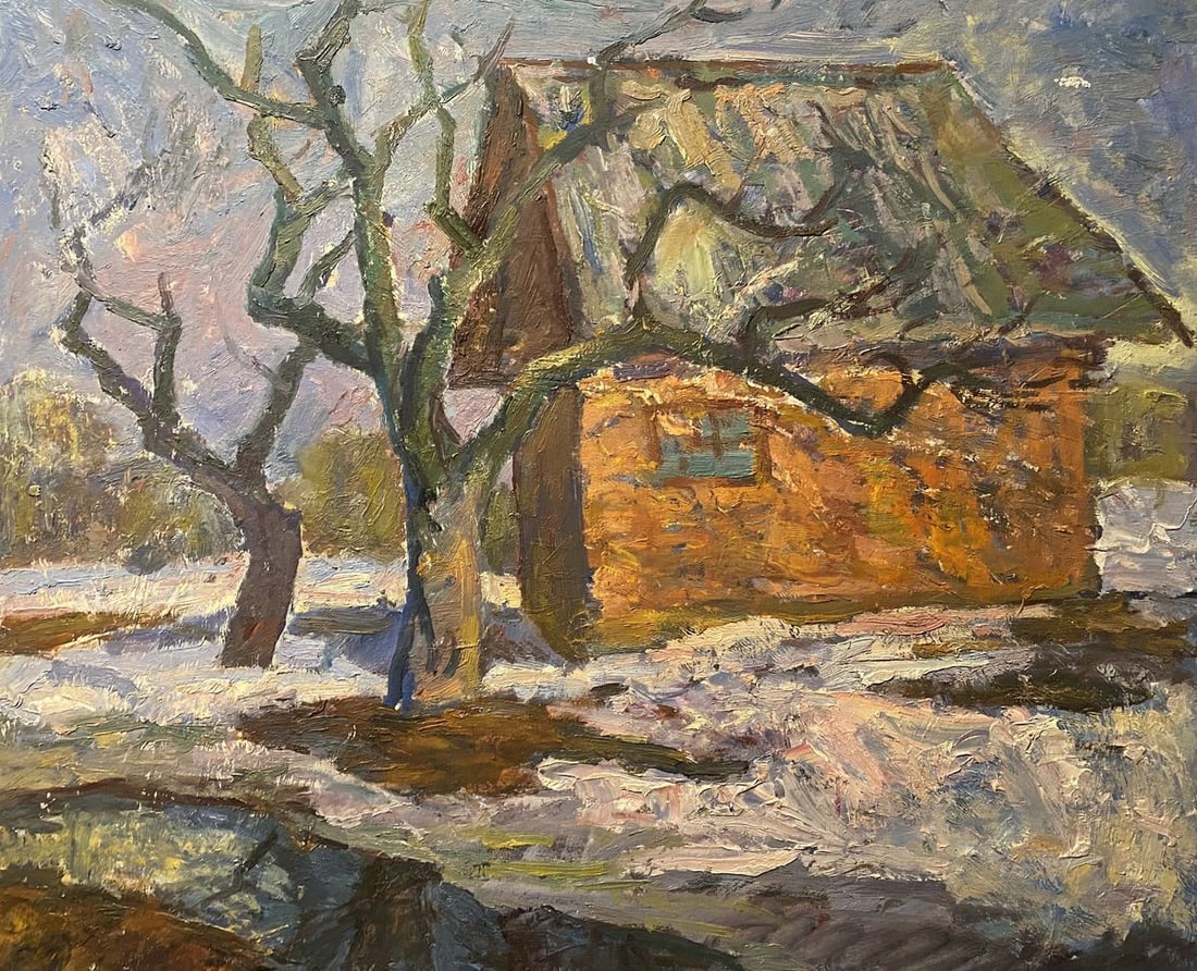 Oil painting March Stanislav Petrashevsky: Title: Oil painting March Stanislav Petrashevsky Description: NoGS 450*** ABOUT THIS PAINTING **** TITLE: "March"* ARTISTS: Stanislav Petrashevsky* SIZE: 49.5x60 cm/'19.48x23.62 inches'* MEDIUM: oil, 