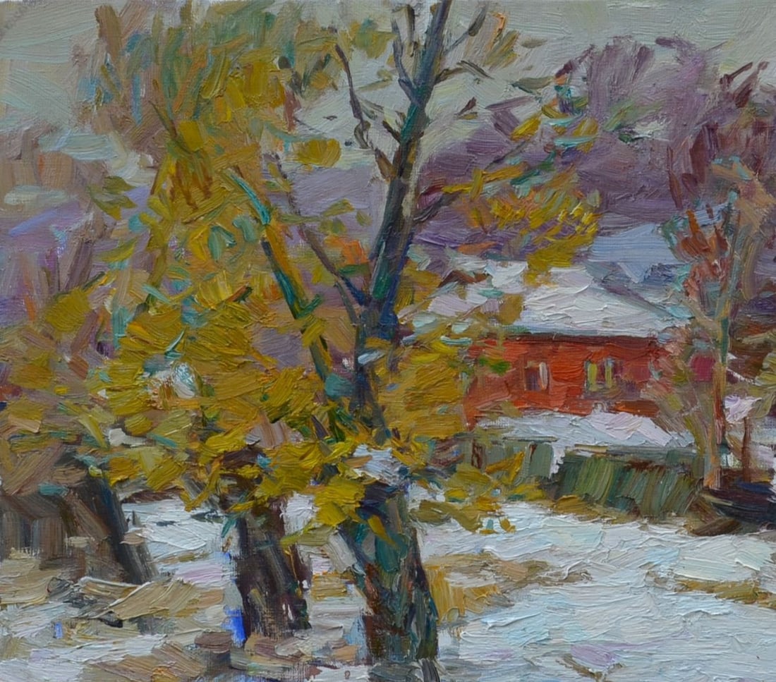 Oli painting Houses on the hill Tepeta Miacheslav - 2