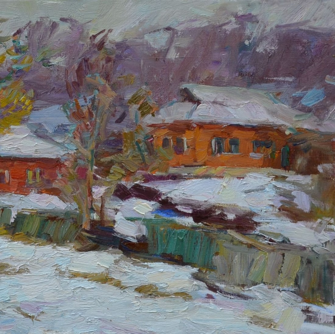 Oli painting Houses on the hill Tepeta Miacheslav - 3