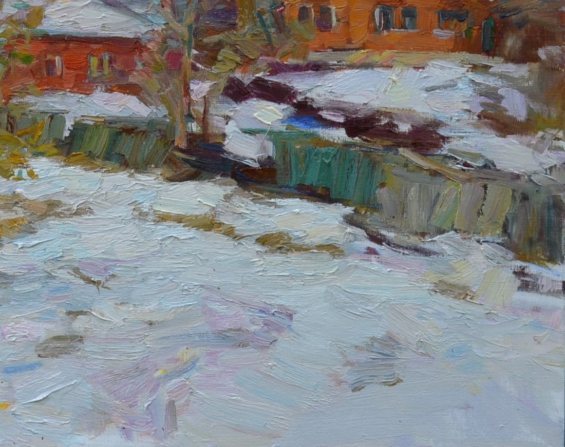 Oli painting Houses on the hill Tepeta Miacheslav - 5