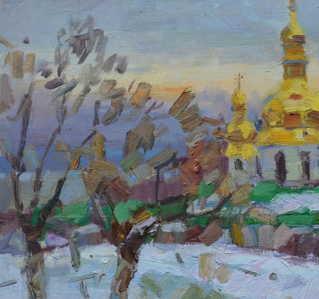 Oli painting Winter in the Lavra Tepeta Miacheslav - 2