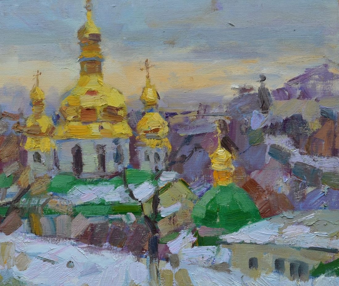 Oli painting Winter in the Lavra Tepeta Miacheslav - 3