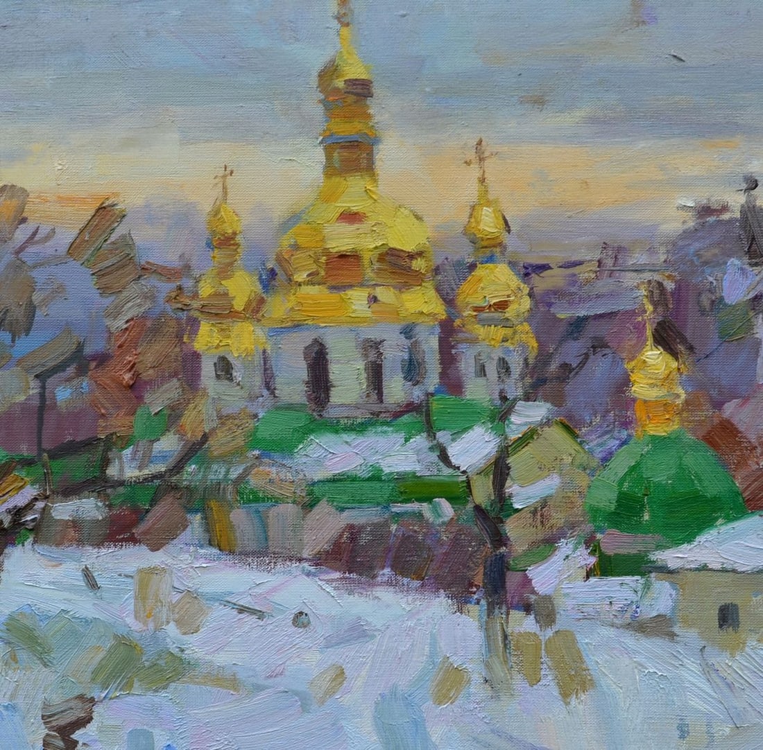 Oli painting Winter in the Lavra Tepeta Miacheslav - 4