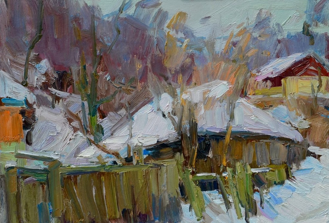 Oli painting Winter in Sednev Tepeta Miacheslav - 2
