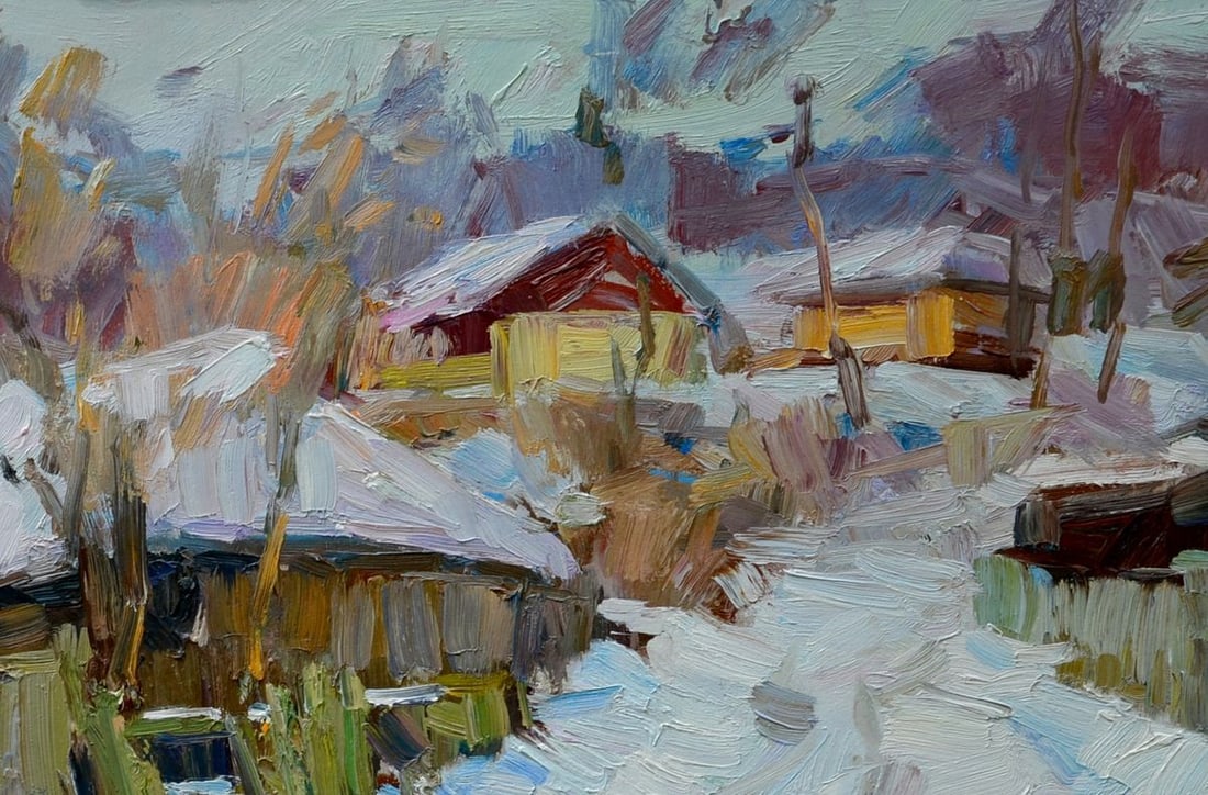 Oli painting Winter in Sednev Tepeta Miacheslav - 3