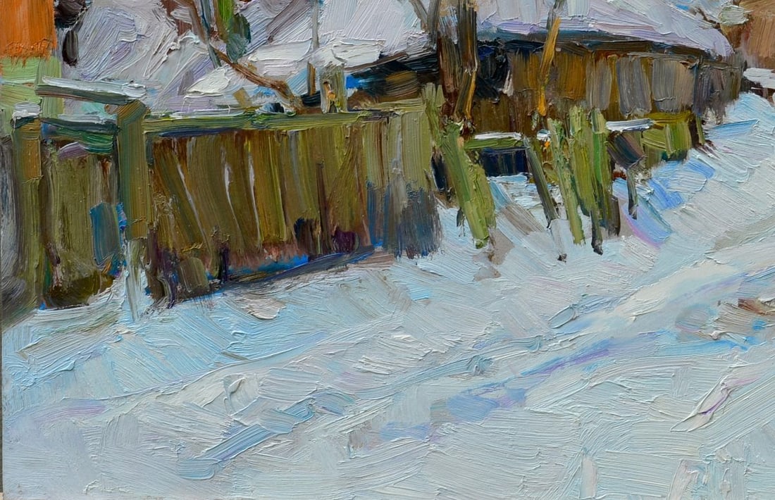 Oli painting Winter in Sednev Tepeta Miacheslav - 4