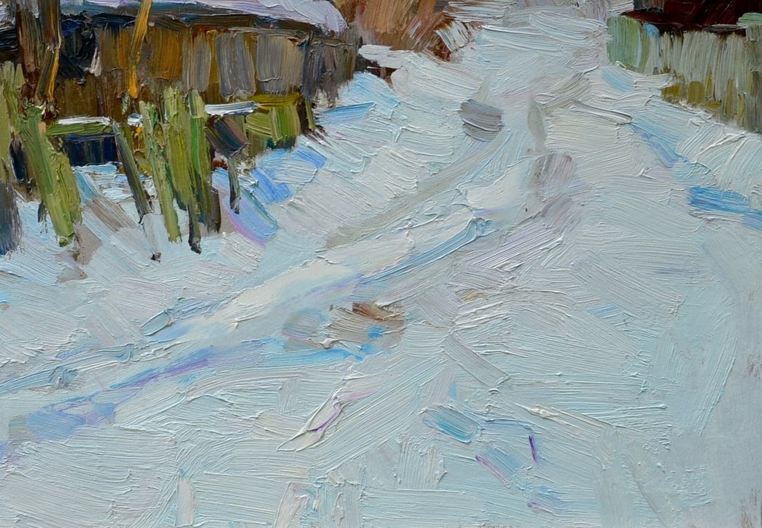Oli painting Winter in Sednev Tepeta Miacheslav - 5
