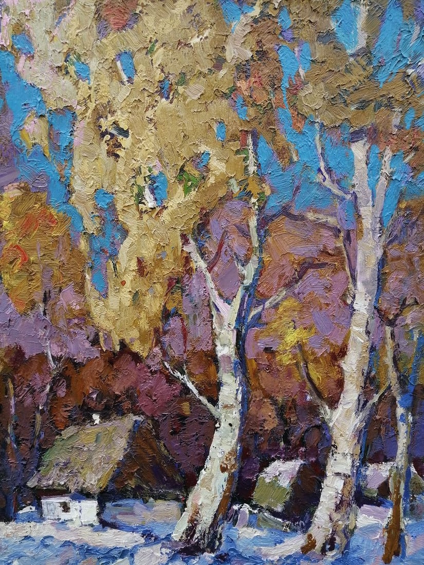 Oil painting First snow Kalenyuk Alex - 2