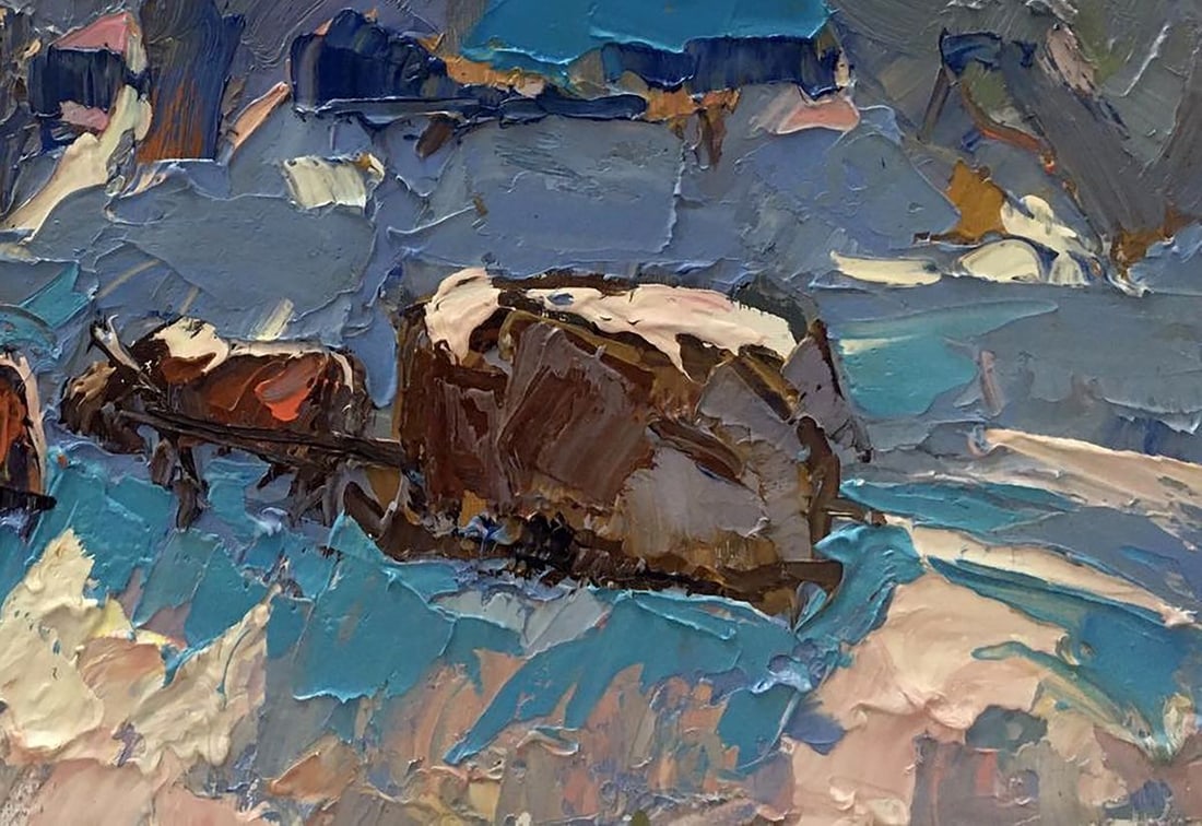 Oil painting Winter evening Kalenyuk Alex - 5