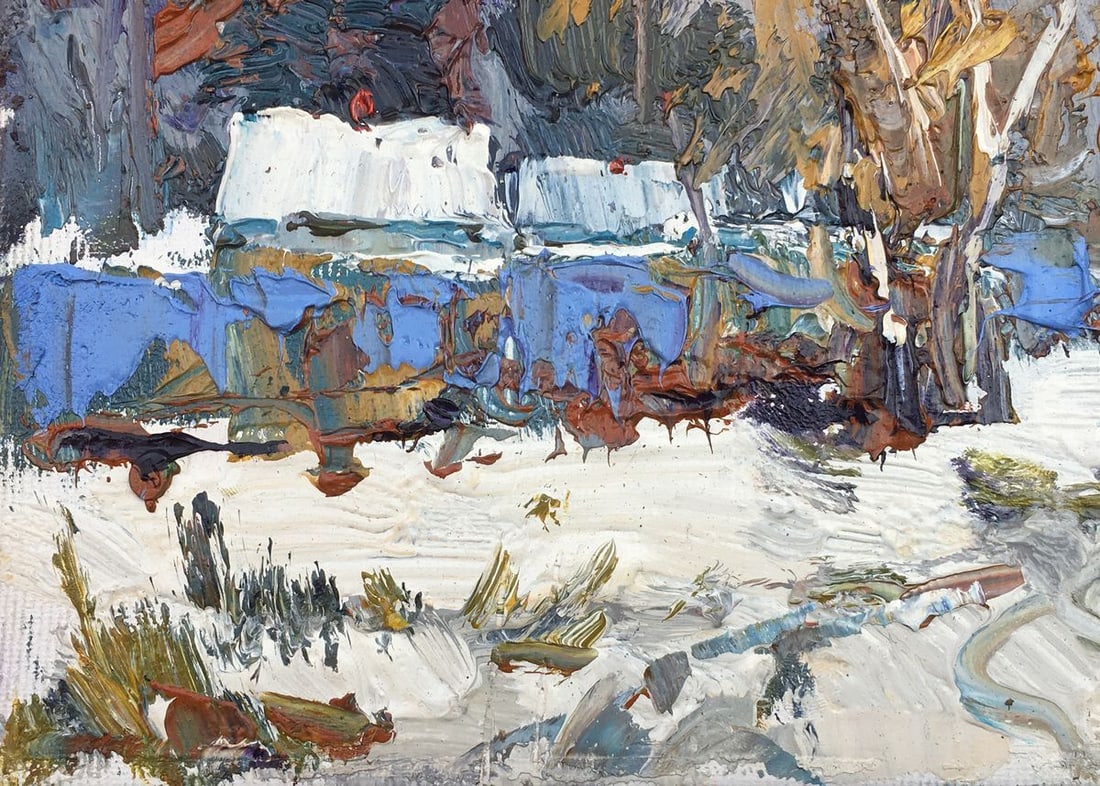 Oil painting Street in the snow Kalenyuk Alex - 3
