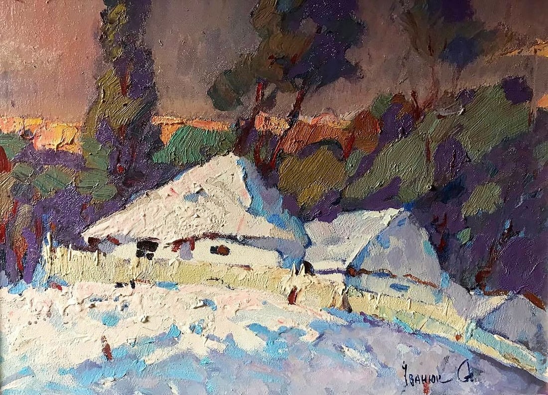 Oil painting Winter evening Kalenyuk Alex (1 of 6)