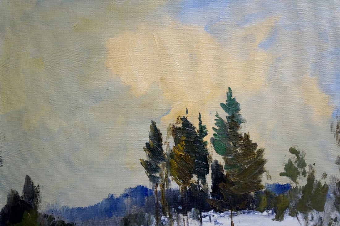 Oil painting Winter landscape - 3