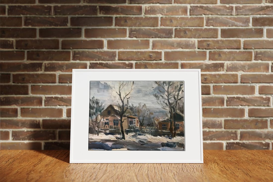 Oil painting Winter morning Unknown artist - 3
