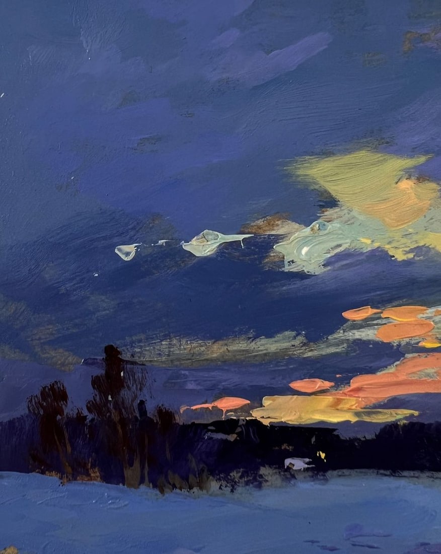 Oil painting Winter sunset Yuriy Suprunchuk - 6