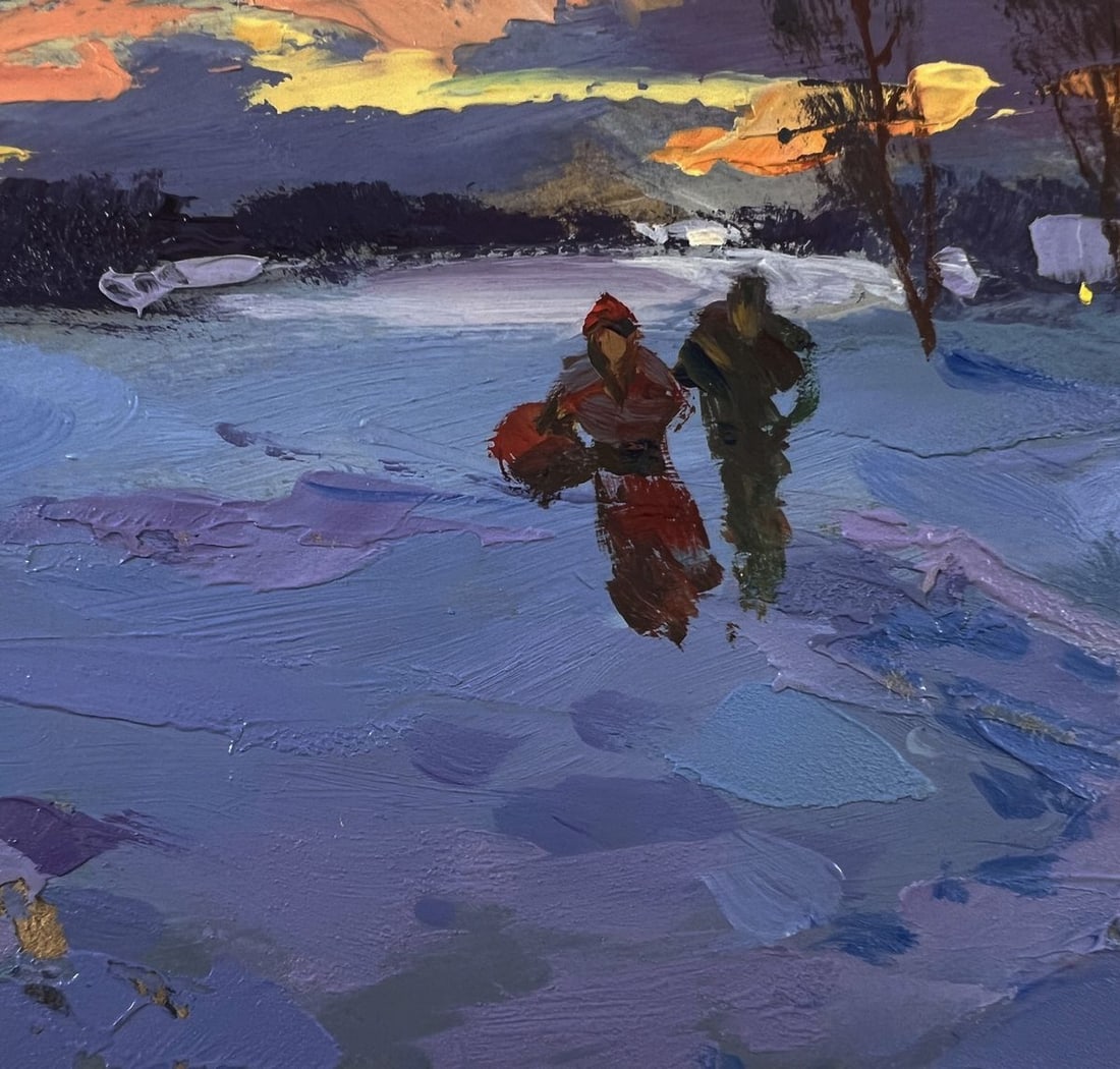 Oil painting Winter sunset Yuriy Suprunchuk - 8