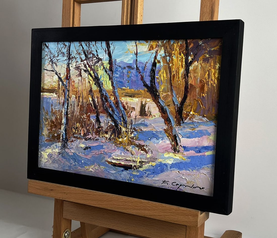 Oil painting In the winter forest Boris Serdyuk - 2