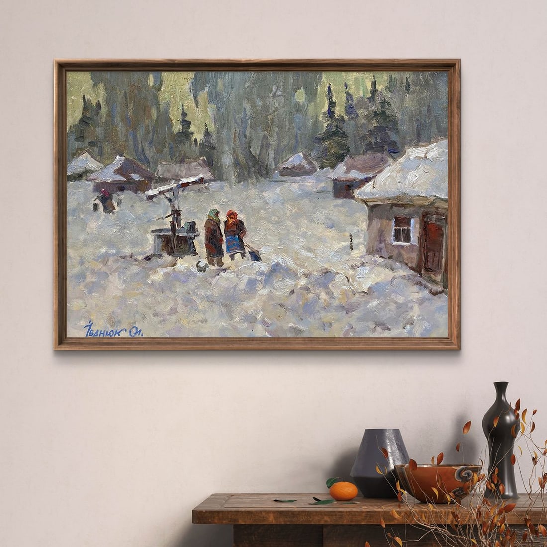 Oil painting Discussion of village rumors Oleksiy Ivanyuk - 3