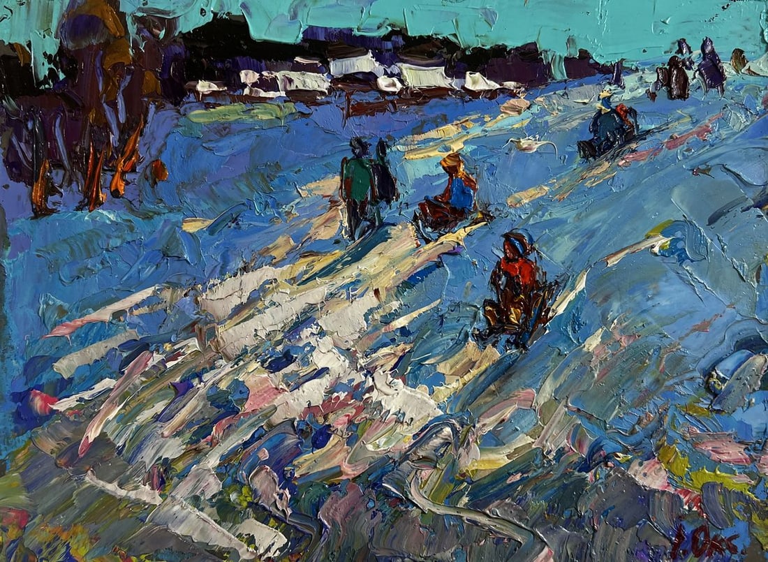 Oil painting Until the winter twilight Oksana Kalenyuk - 3